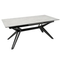 Kara Stone Extending Dining Table With Black Metal Base