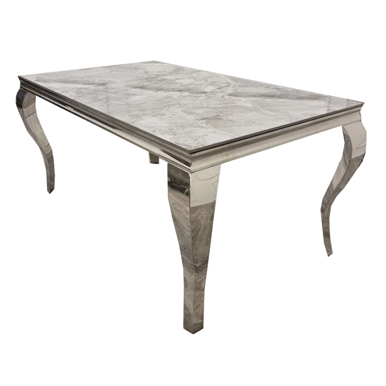 Laval Large Sintered Stone Top Dining Table In Stomach Ash Grey