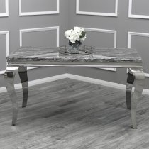 Laval Extra Large Marble Top Dining Table In Dark Grey