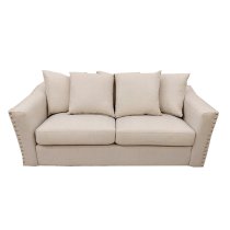 Barbon Fabric 3 + 2 Seater Sofa Set In Beige