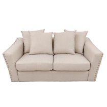 Barbon Fabric 3 + 2 Seater Sofa Set In Beige