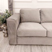 Hanley Velvet 3 + 2 Seater Sofa Set In Pebble And Grey