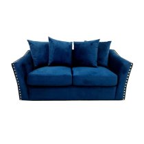 Lewes Velvet 3 + 2 Seater Sofa Set In Marine Blue