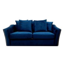 Lewes Velvet 3 + 2 Seater Sofa Set In Marine Blue