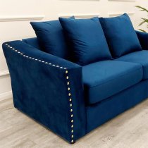 Lewes Velvet 3 + 2 Seater Sofa Set In Marine Blue