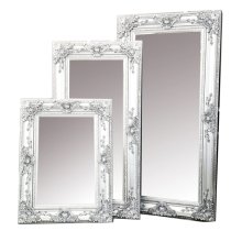 Reeth Medium Ornate Design Bevelled Mirror In Silver