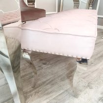 Laval Small Velvet Dining Bench In Pink