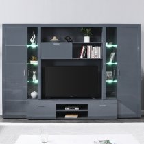 Roma Entertainment Unit Grey With High Gloss Fronts And LED