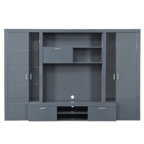 Roma Entertainment Unit Grey With High Gloss Fronts And LED