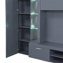 Roma Entertainment Unit Grey With High Gloss Fronts And LED