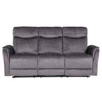 Maritime Electric Recliner Fabric 3 Seater Sofa In Graphite