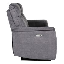 Maritime Electric Recliner Fabric 3 Seater Sofa In Graphite