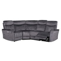 Maritime Electric Recliner Fabric Corner Sofa In Graphite