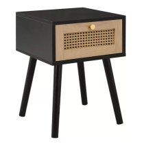 Coralie Wooden Bedside Cabinet With 1 Drawer In Black