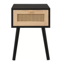 Coralie Wooden Bedside Cabinet With 1 Drawer In Black