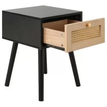 Coralie Wooden Bedside Cabinet With 1 Drawer In Black