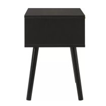 Coralie Wooden Bedside Cabinet With 1 Drawer In Black