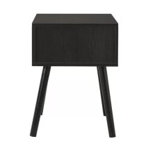 Coralie Wooden Bedside Cabinet With 1 Drawer In Black