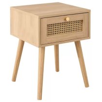 Coralie Wooden Bedside Cabinet With 1 Drawer In Oak