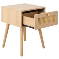 Coralie Wooden Bedside Cabinet With 1 Drawer In Oak