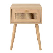 Coralie Wooden Bedside Cabinet With 1 Drawer In Oak