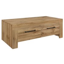 Canton Wooden Coffee Table With 4 Drawers In Oak