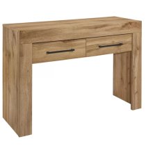 Canton Wooden Console Table With 2 Drawers In Oak