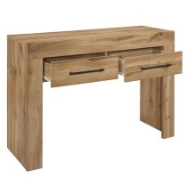 Canton Wooden Console Table With 2 Drawers In Oak