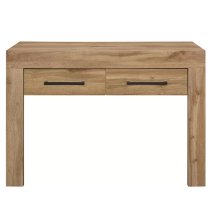 Canton Wooden Console Table With 2 Drawers In Oak