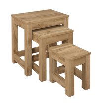 Canton Wooden Nest Of 3 Tables In Oak