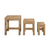 Canton Wooden Nest Of 3 Tables In Oak