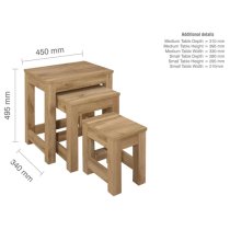 Canton Wooden Nest Of 3 Tables In Oak