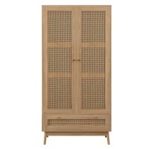 Coralie Wooden Wardrobe With 2 Doors And 1 Drawer In Oak