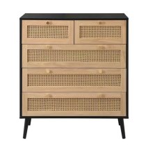 Coralie Wooden Chest Of 5 Drawers In Black