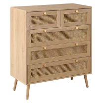 Coralie Wooden Chest Of 5 Drawers In Oak