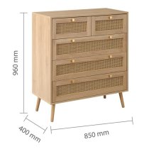 Coralie Wooden Chest Of 5 Drawers In Oak