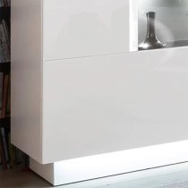 Salina High Gloss Sideboard 3 Doors In White With LED Lighting