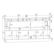 Salina High Gloss Sideboard 3 Doors In White With LED Lighting