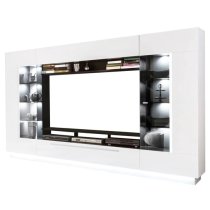 Salina High Gloss Entertainment Unit In White With LED Lighting