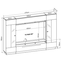 Salina High Gloss Entertainment Unit In White With LED Lighting