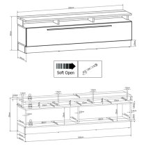 Salina High Gloss Entertainment Unit In White With LED Lighting