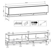 Salina High Gloss Entertainment Unit In White With LED Lighting