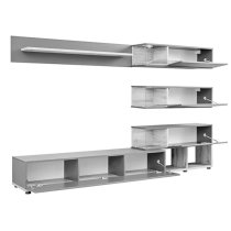 Sault High Gloss Entertainment Unit In White With LED Lighting