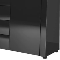 Glens High Gloss Sideboard With 2 Doors In Black And LED