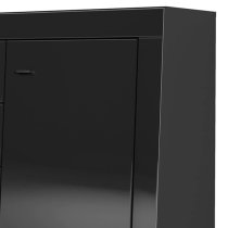 Glens High Gloss Sideboard With 2 Doors In Black And LED