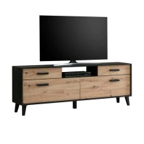 Aliso Wooden TV Stand With 2 Doors 2 Drawers In Artisan Oak