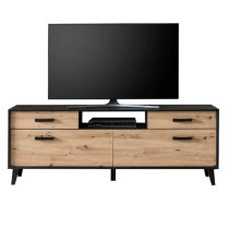 Aliso Wooden TV Stand With 2 Doors 2 Drawers In Artisan Oak