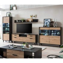 Aliso Wooden TV Stand With 2 Doors 2 Drawers In Artisan Oak