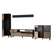 Aliso Wooden Living Room Furniture Set In Artisan Oak With LED