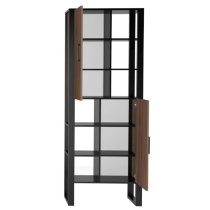 North Wooden Display Cabinet Tall With 2 Doors In Okapi Walnut